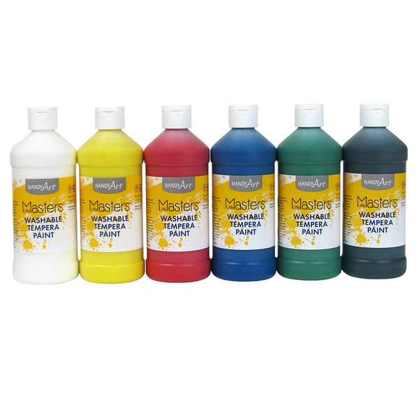 Handy Art Little Masters Washable Tempera Paint, Pint, 6-Color Kit 882-770